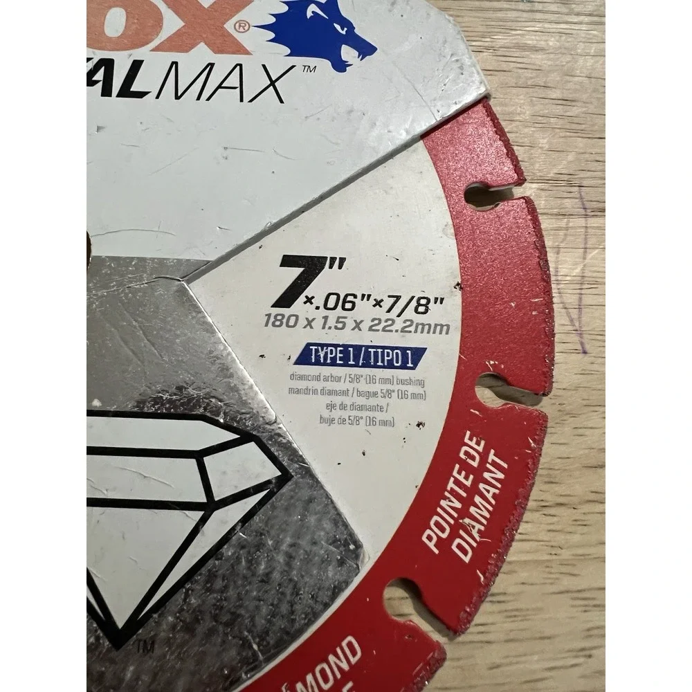 Lenox metal max 7x0.6x7/8 Circular Blade Wheel For Metal 1000+cut diamond edge